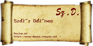 Száz Dénes névjegykártya