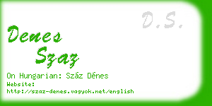 denes szaz business card