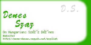 denes szaz business card